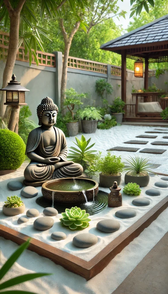 Tranquil Buddha Fountain Zen Oasis