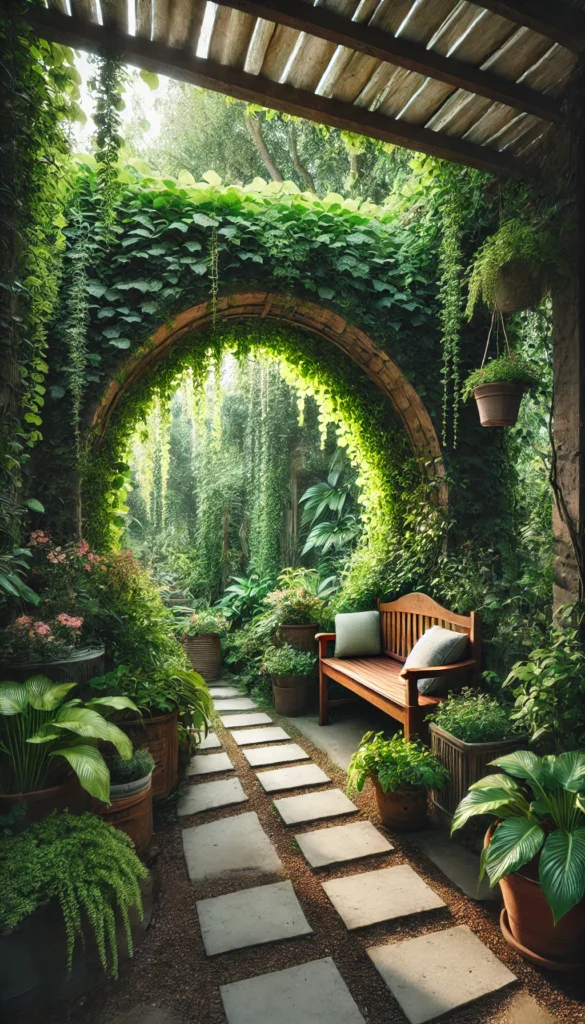 Enchanted Ivy-Covered Garden Nook