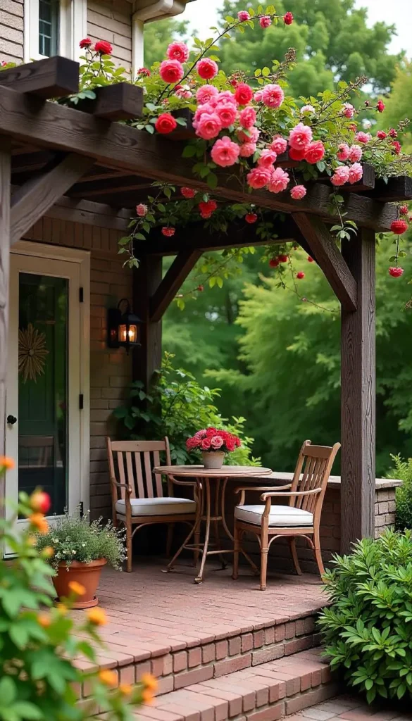 Roses on a Pergola Patio