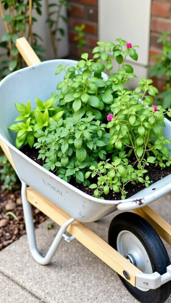 Wheelbarrow Herb Garden