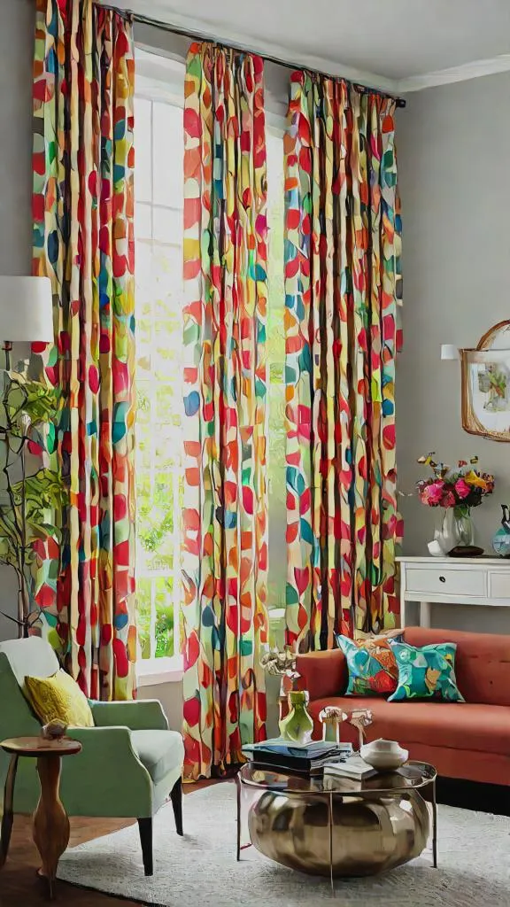 Hang Multicoloured Curtains