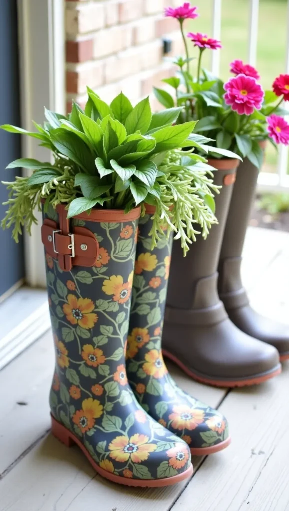 Boot Planters with a Story