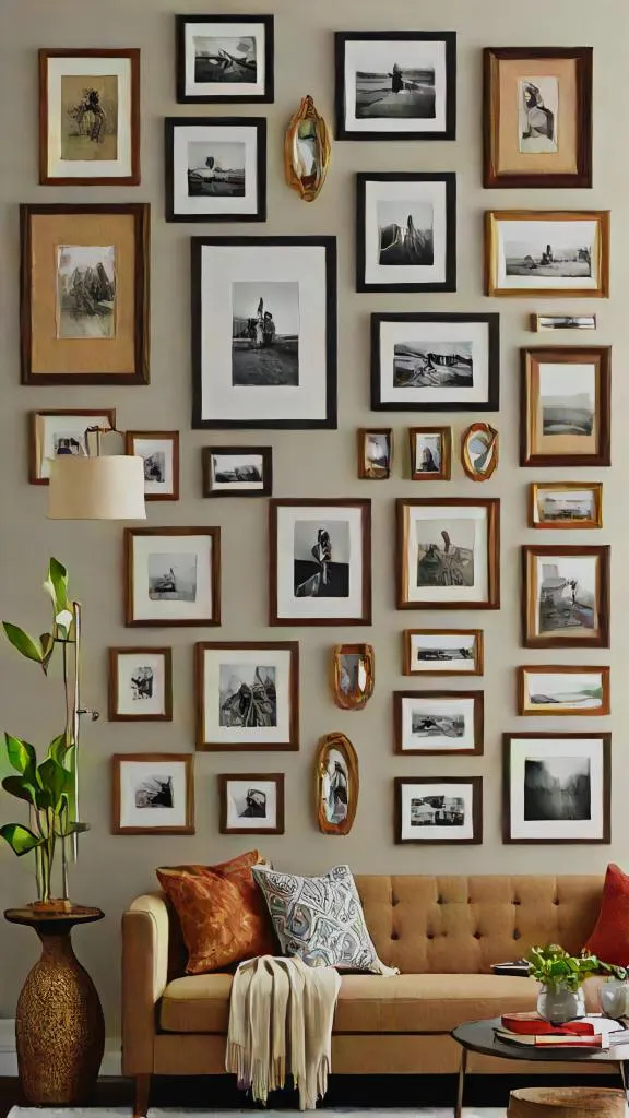 Create a Gallery Wall with Mixed Frames
