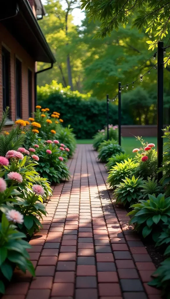 Brick Path to a Relaxing Patio
