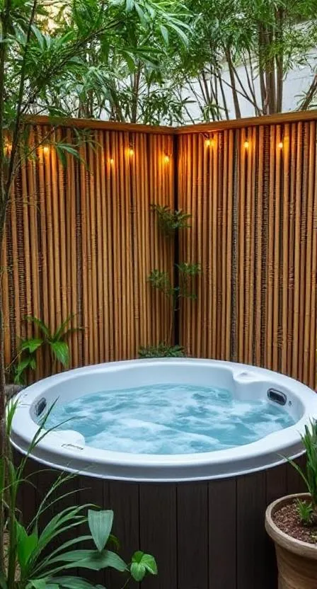 Cozy Jacuzzi Retreat with Bamboo Privacy