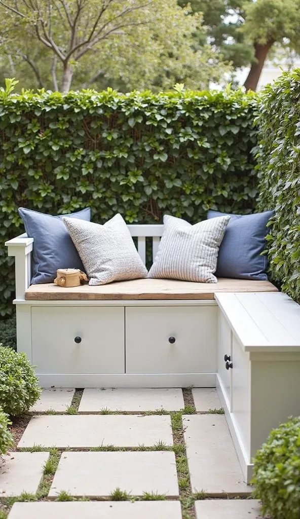 Combine Seating with Small Garden Storage