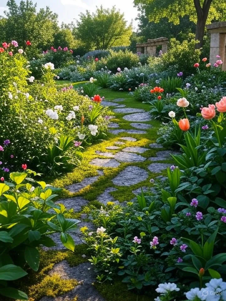 Serenity Over a Small Gardening Path
