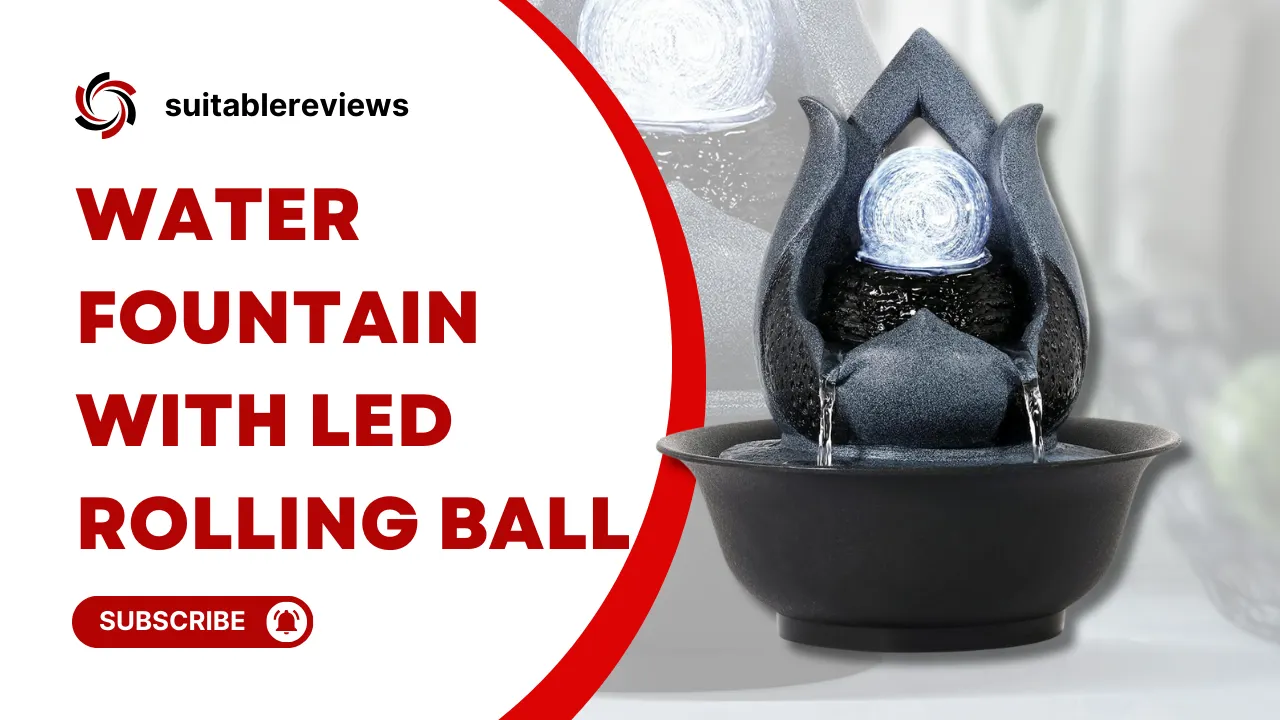 WICHEMI Indoor Water Fountain with LED Rolling Ball